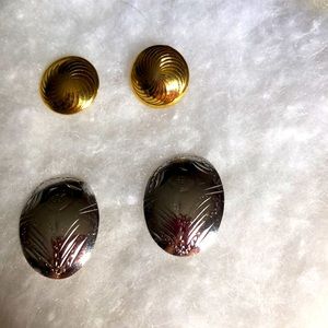 Two Pair of Button Earrings